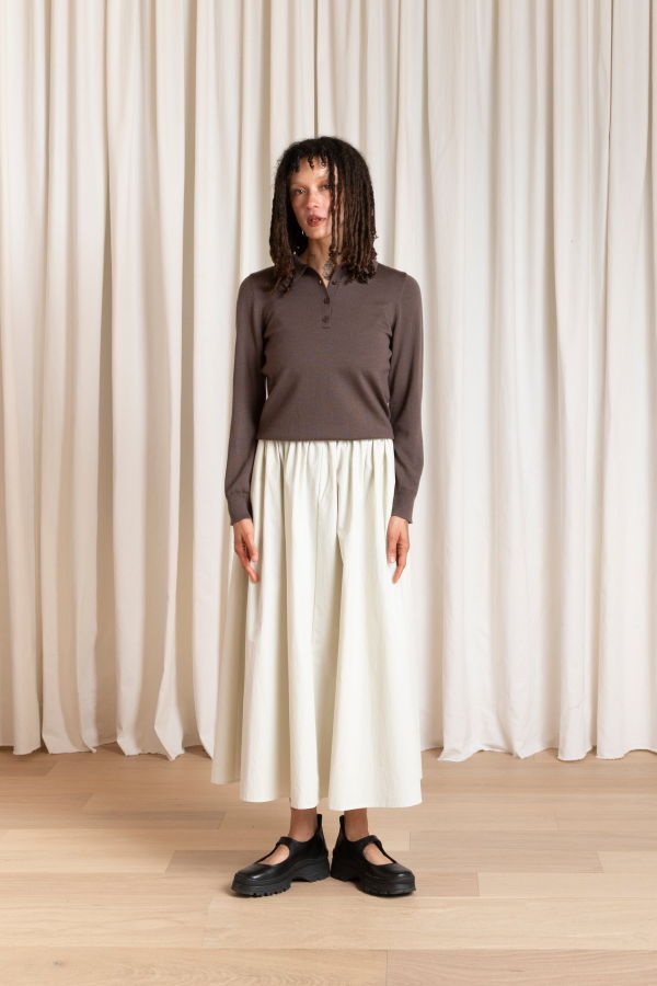 Ali Golden Fitted Polo Pullover Sweater - Taupe