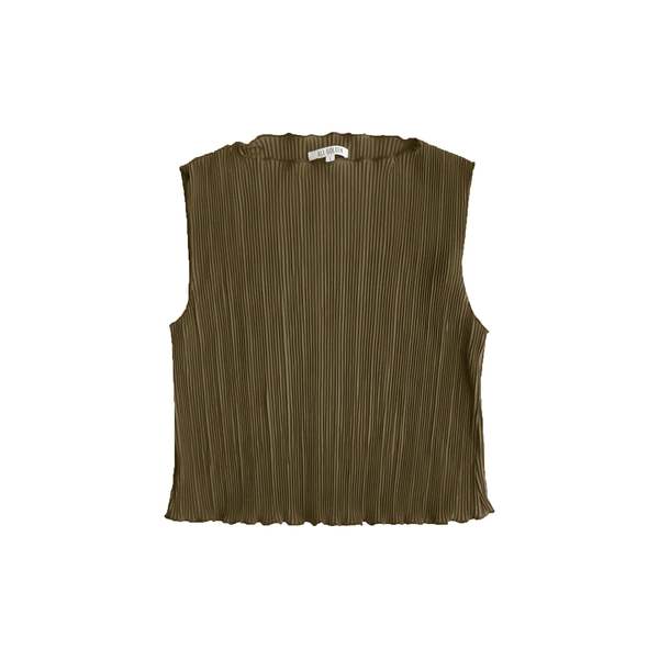 Ali Golden High Neck Pleated Tank Top