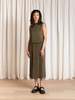 Ali Golden High Neck Pleated Tank Top - Thumbnail 2
