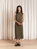 Ali Golden High Neck Pleated Tank Top - Thumbnail 4