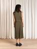 Ali Golden High Neck Pleated Tank Top - Thumbnail 8