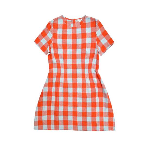green dress shirt slim fit Black and White Gingham Midi Dress- Women's Smocked Waist Dress- Fall Dresses Medium main image 1