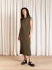 Ali Golden Pleated Tank Dress - Thumbnail 3
