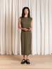 Ali Golden Pleated Tank Dress - Thumbnail 4