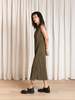 Ali Golden Pleated Tank Dress - Thumbnail 10