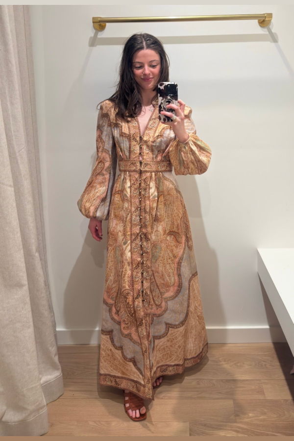 Zimmermann Wanderlust Plunge Midi Dress