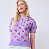 Gigi Knitwear Cherry Polo Top - Thumbnail 1