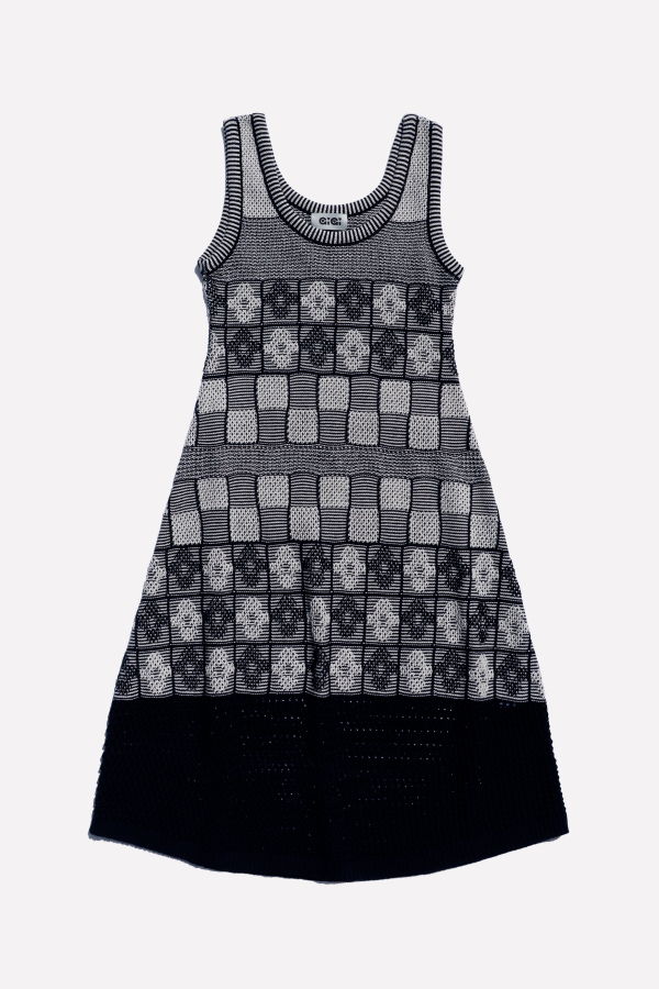 Gigi Knitwear Lila Flower Check Dress