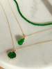 Seree Shell Green Jade Stone Pendant Necklace - Green - Thumbnail 5