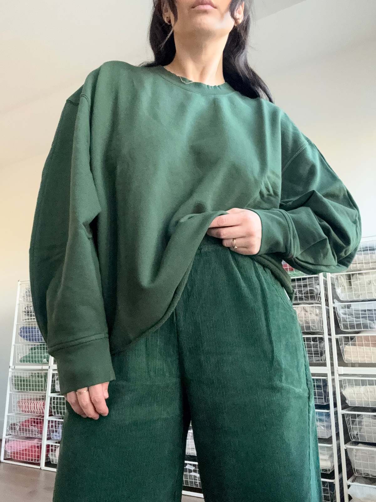 Le Bon Shoppe Corduroy Arc Pants - Foret - Image 2 of 9