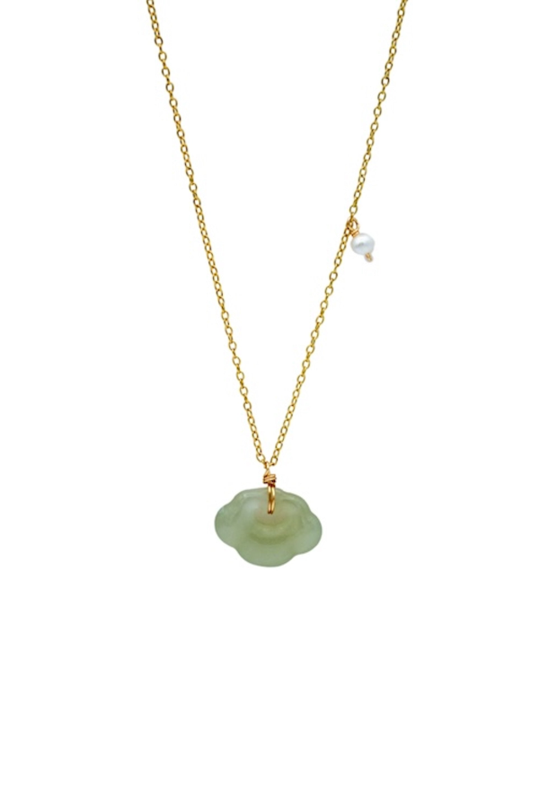 Seree Cloud Jade Pendant Necklace - Green
