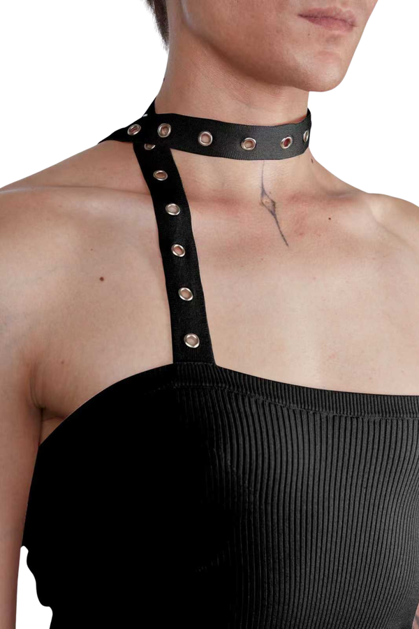 FANG NYC Essential Ruched Scarf Top - Black