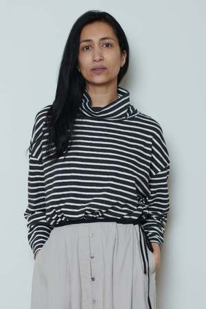 ICHI ANTIQUITES Stripe Turtle Neck Top | Garmentory