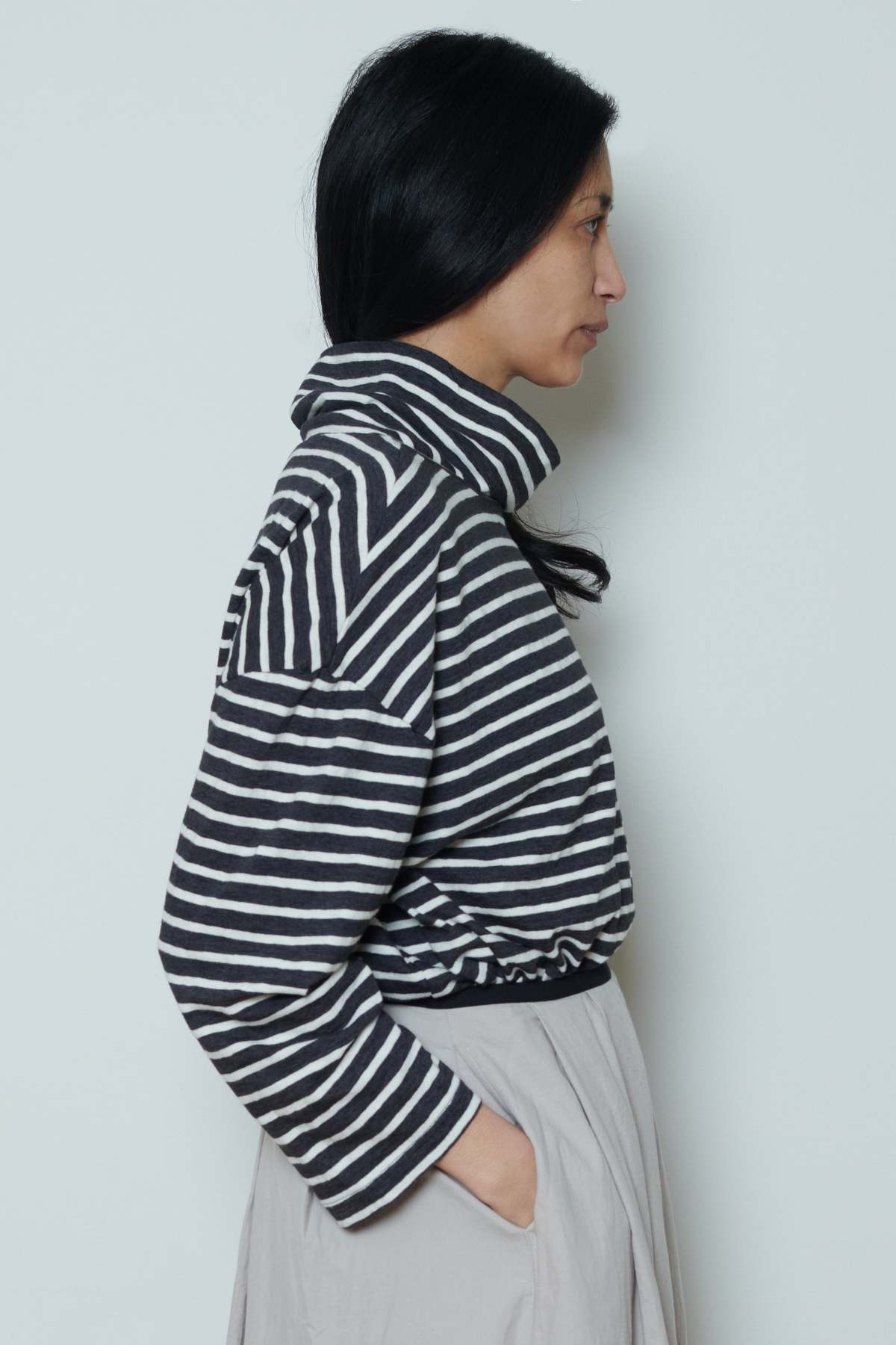 ICHI ANTIQUITES Stripe Turtle Neck Top | Garmentory