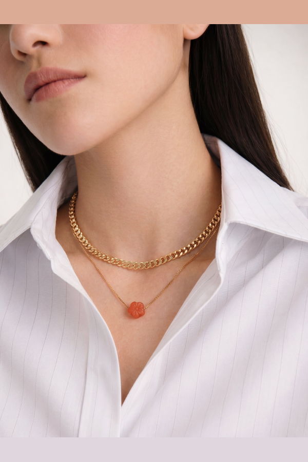 seree Kyoto Flower pendant necklace - Gold