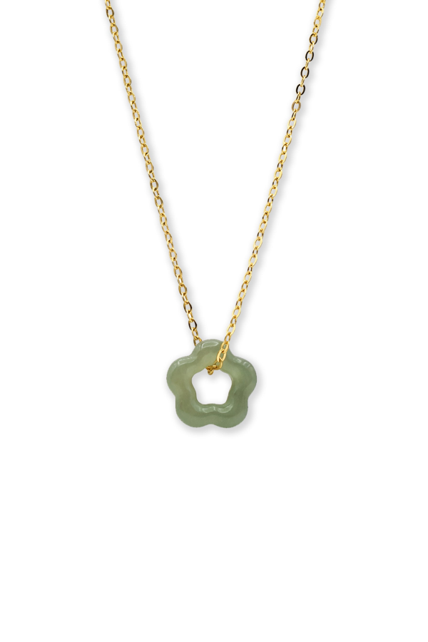seree Plum blossom Green jade pendant necklace