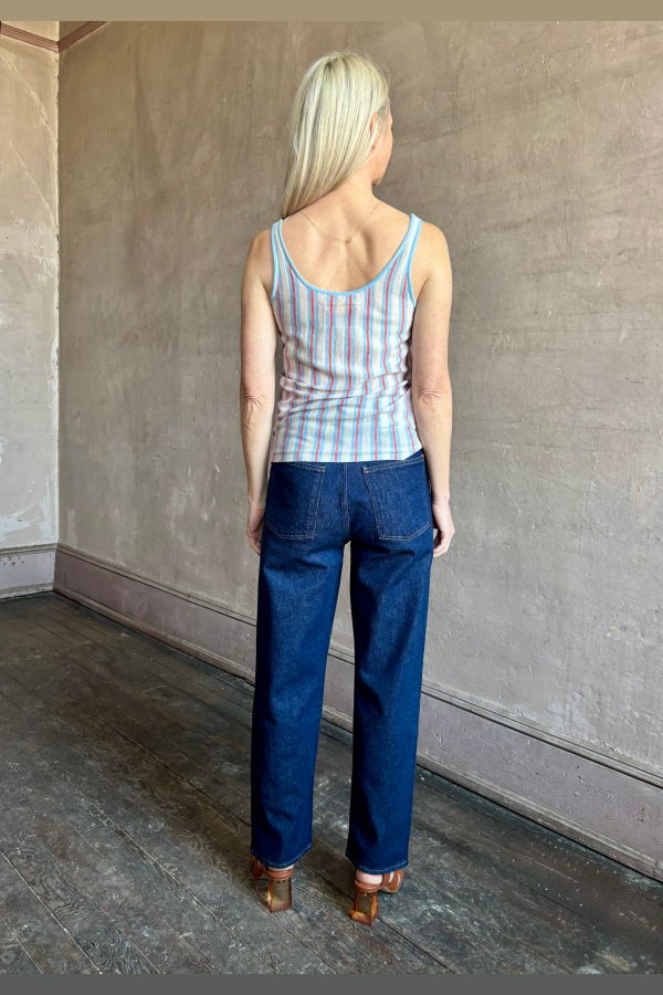 Guest in Residence Fine Stripe Tank Top