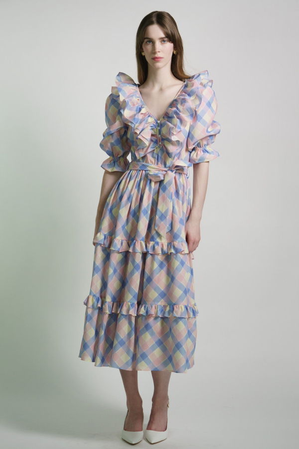 Kristinit Plaid Chiara Dress