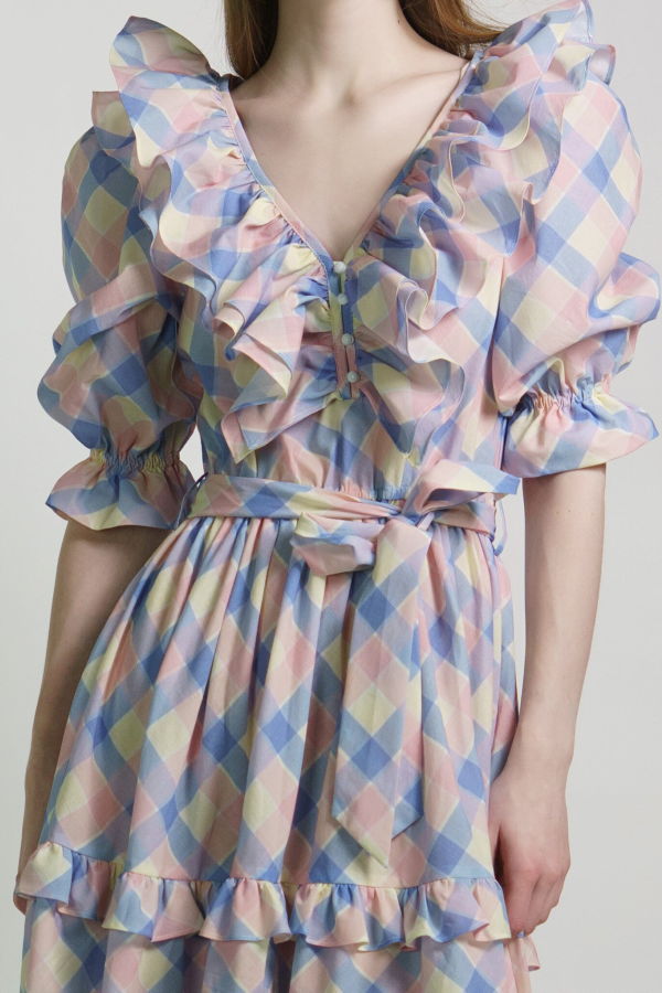 Kristinit Plaid Chiara Dress