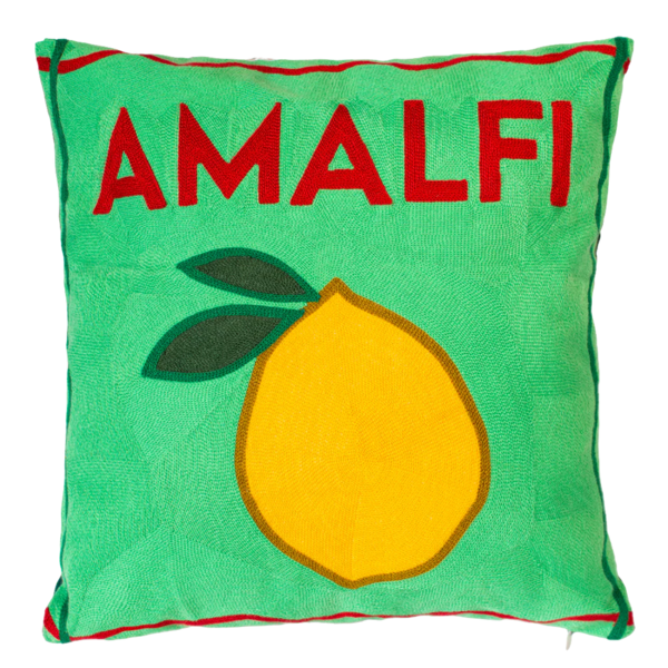 The Pillow Drop Amalfi Needlepoint Cushion