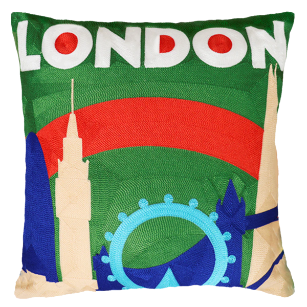The Pillow Drop London Needlepoint Cushion
