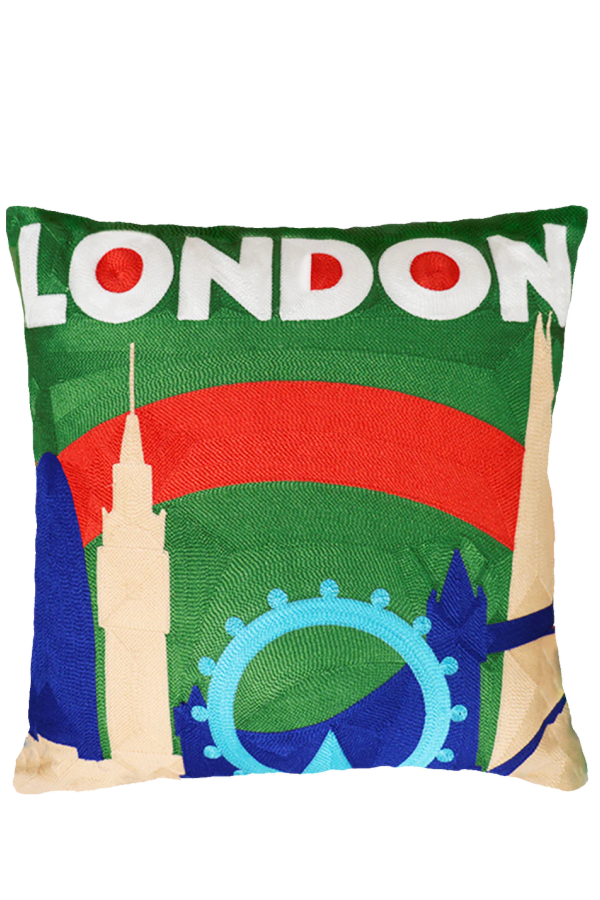 The Pillow Drop London Needlepoint Cushion