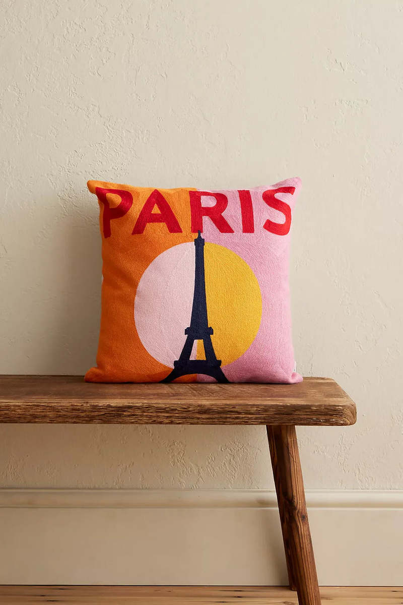 The Pillow Drop Paris Needlepoint Cushion