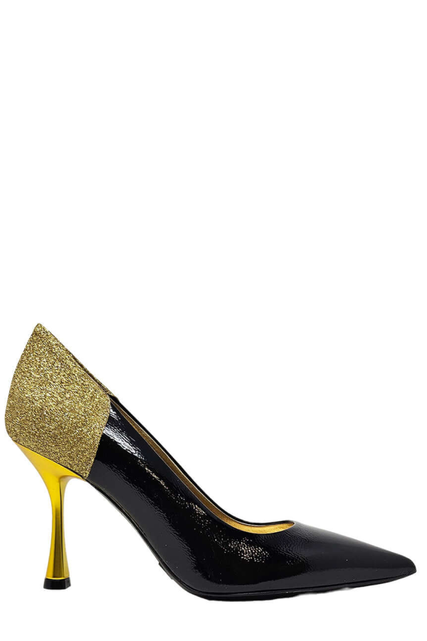 Madison Maison Alena High Heel Pump - Black/Gold