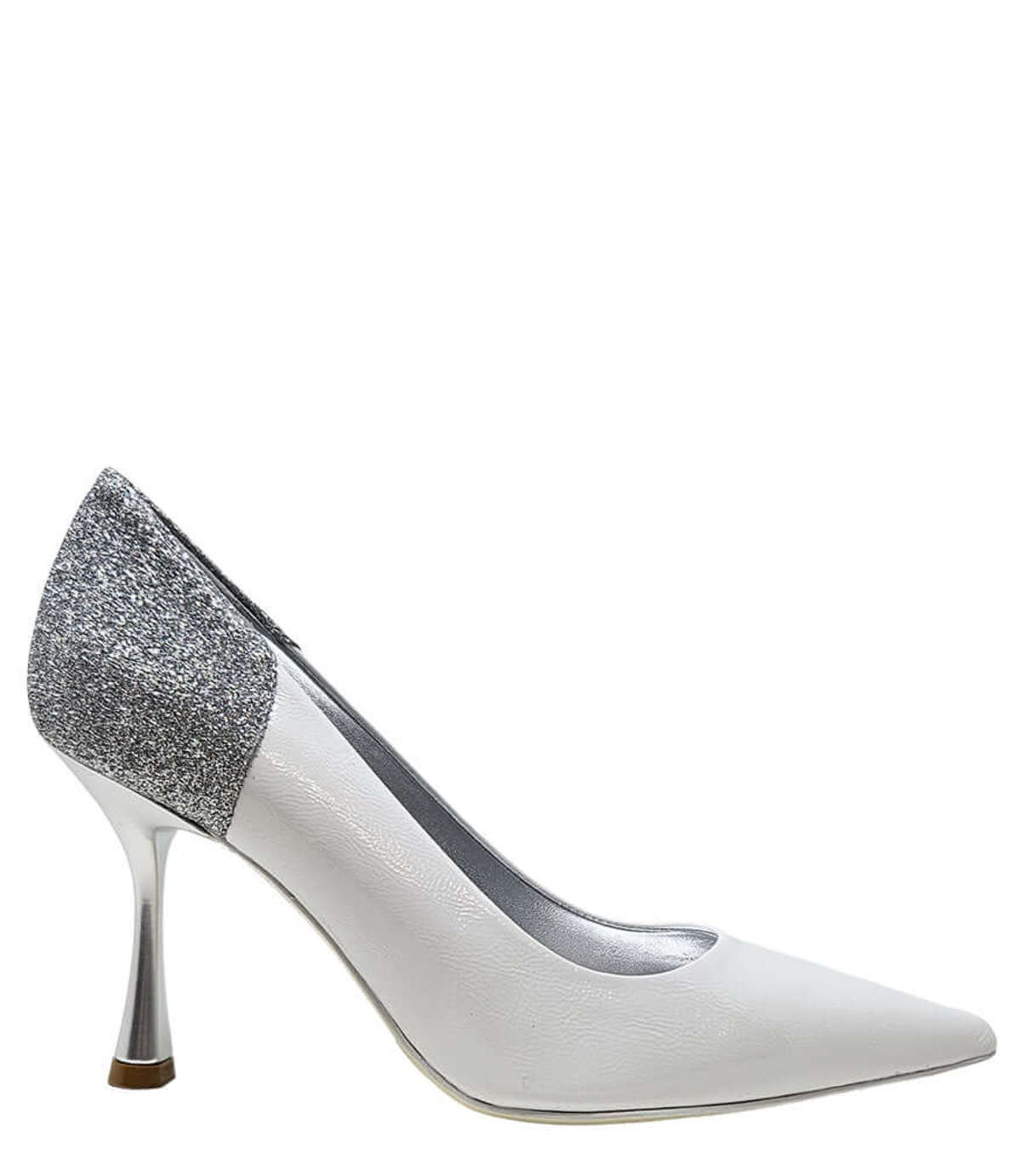Madison Maison Alena High Heel Pump - White/Silver - Image 1 of 4