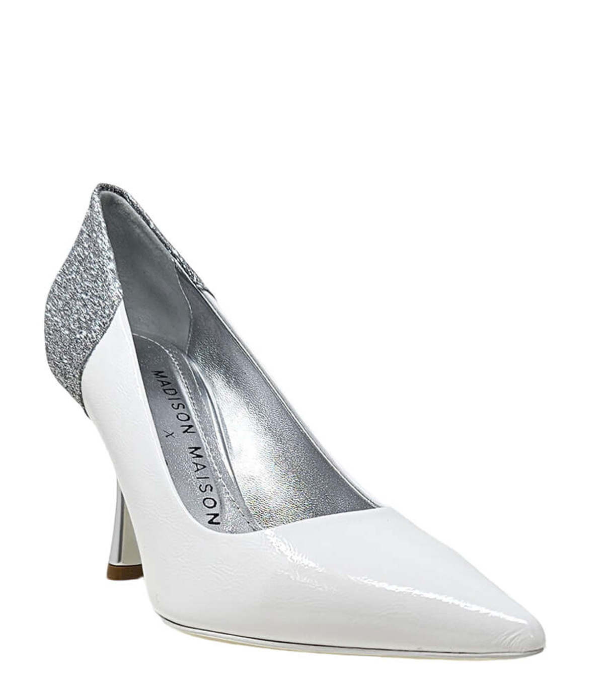 Madison Maison Alena High Heel Pump - White/Silver - Image 2 of 4
