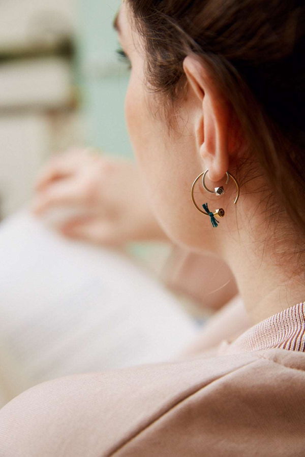 Ombre Claire Grandes Créoles Vermeil Earrings