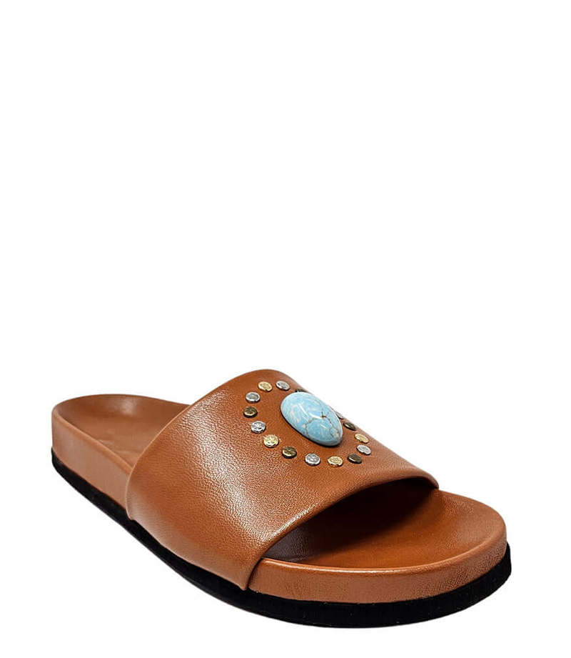 Madison Maison Athena Open Toe Sandal - Cognac