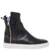 Madison Maison Black Leather Double Zip Shearling Sneaker - Black/Blue - Thumbnail 1