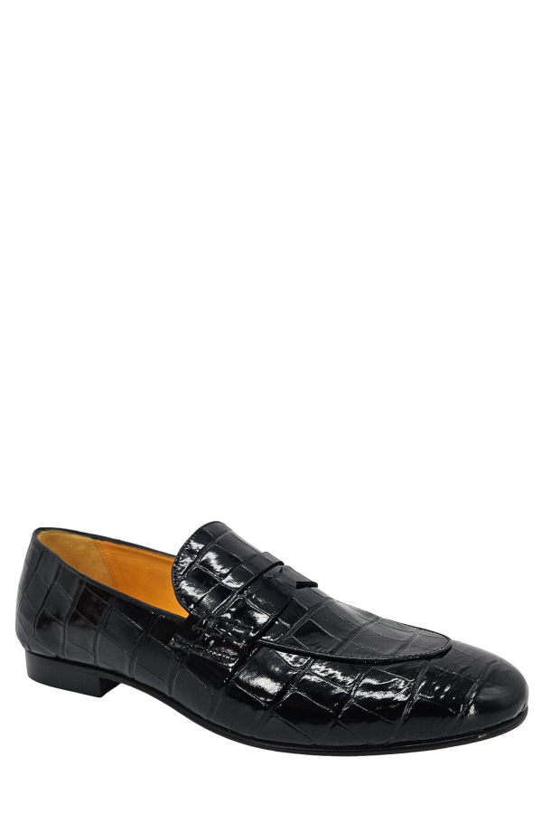 Madison Maison™ Flat Moc Croc Loafer - Black