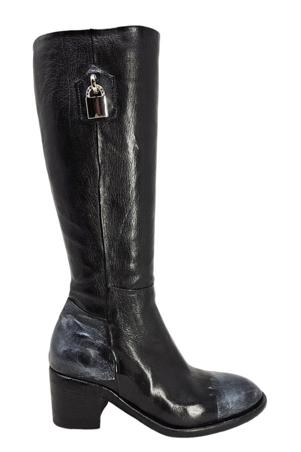 Madison Maison Tall Hand Rubbed Lock Boot - Black
