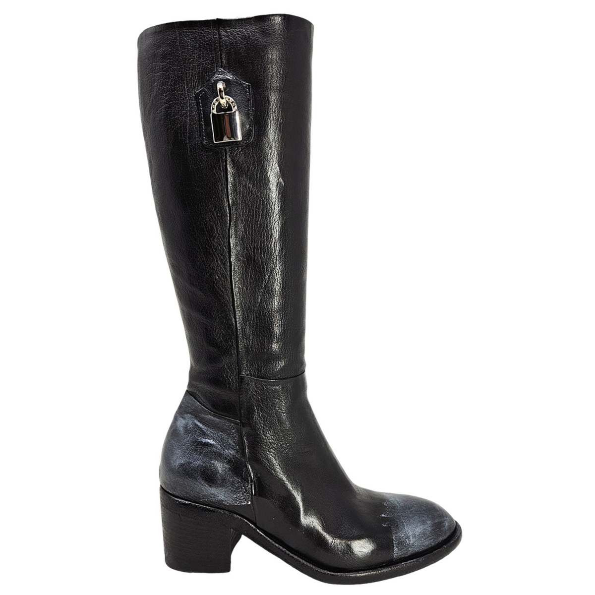 Madison Maison Tall Hand Rubbed Lock Boot - Black - Image 1 of 4