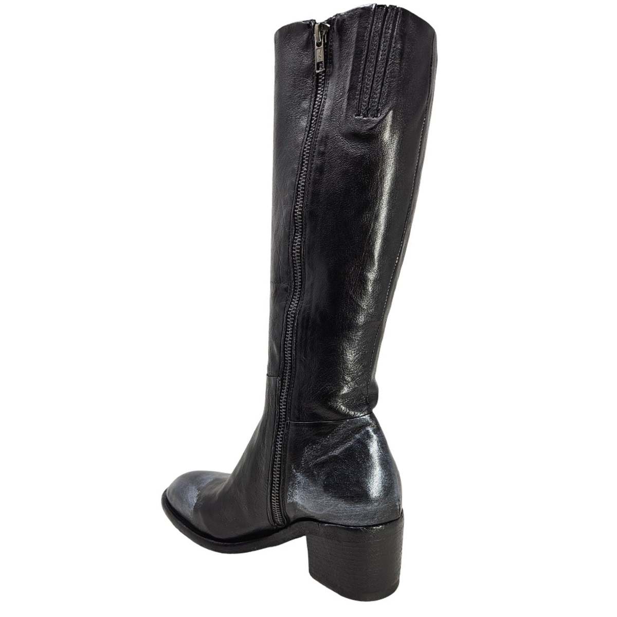 Madison Maison Tall Hand Rubbed Lock Boot - Black - Image 3 of 4