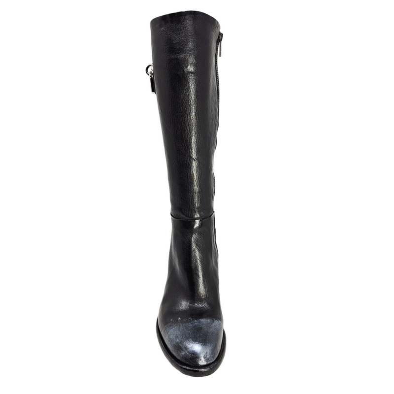 Madison Maison Tall Hand Rubbed Lock Boot - Black