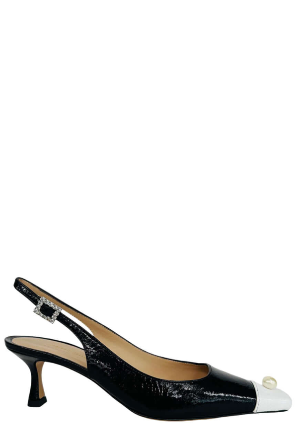 Madison Maison Slingback With Pearl Heels - Black/White