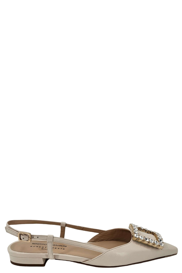 Madison Maison Lavanda Sling Back Flats - Cream