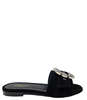 Madison Maison Fade Jeweled Buckle Suede Sandal - Black - Thumbnail 1