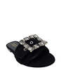 Madison Maison Fade Jeweled Buckle Suede Sandal - Black - Thumbnail 3