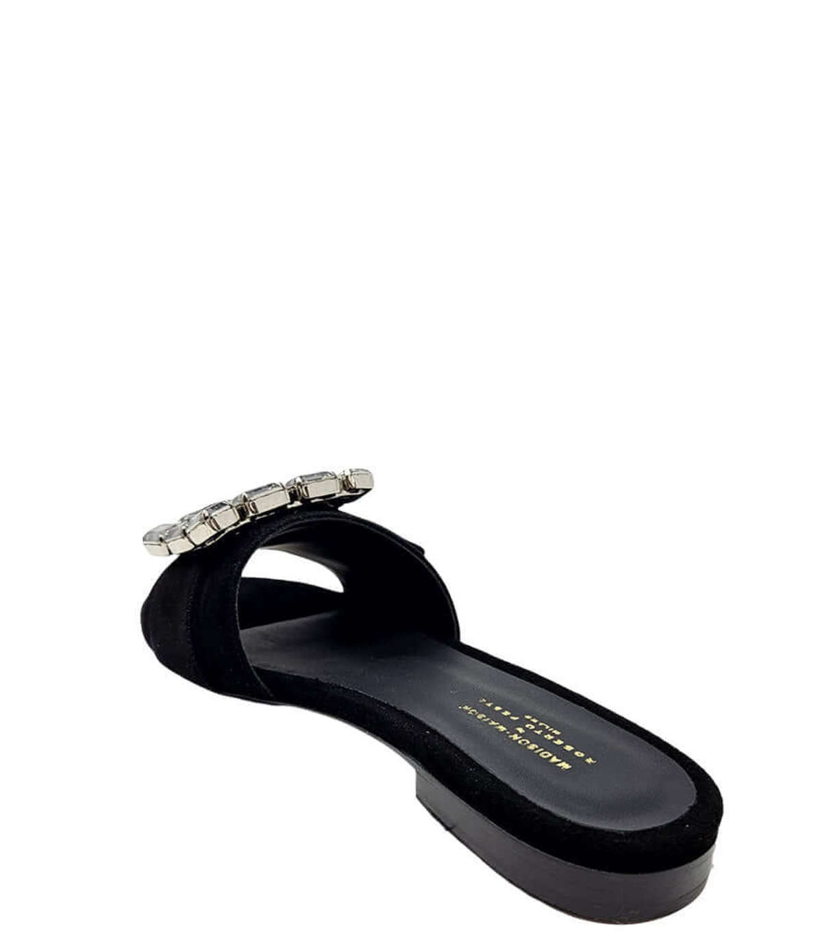 Madison Maison Fade Jeweled Buckle Suede Sandal - Black - Image 4 of 4