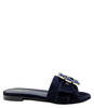 Madison Maison Fade Jeweled Buckle Suede Sandal - Navy - Thumbnail 1