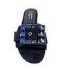 Madison Maison Fade Jeweled Buckle Suede Sandal - Navy - Thumbnail 2