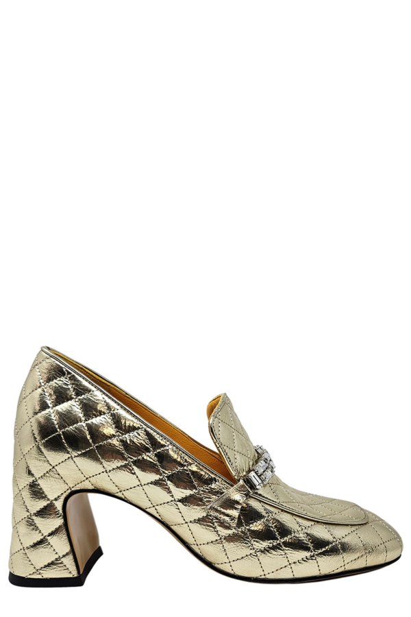Madison Maison™ Gold Leather Quilted Loafer - Gold