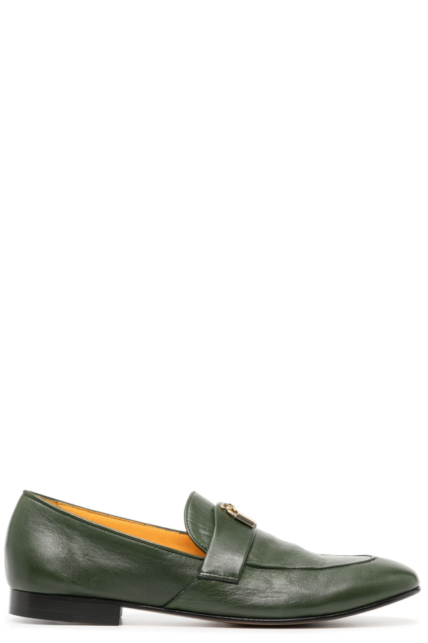 Madison Maison™ Green Leather Lock Flat Loafer - Green