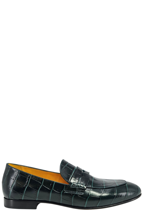 Madison Maison™ Leather Moc Croc Flat Loafer - Green