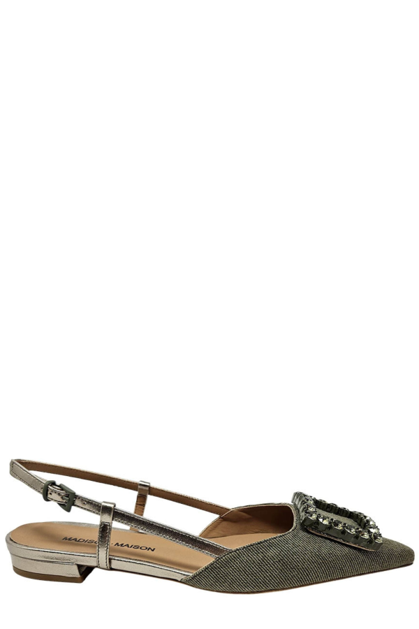 Madison Maison Sling Back Flat - Khaki/Gold