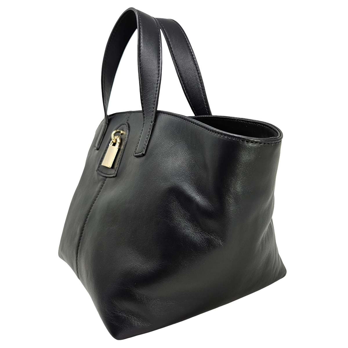 Madison Maison x Joan Hornig Leather Lock Tote Bag - Black - Image 3 of 3